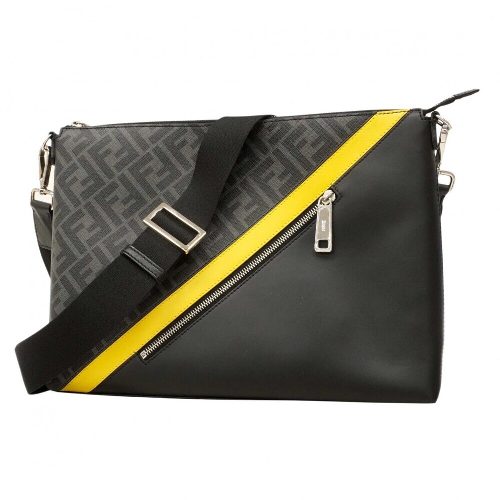 Fendi Shoulder Bag Diagonal Black Yellow Men's